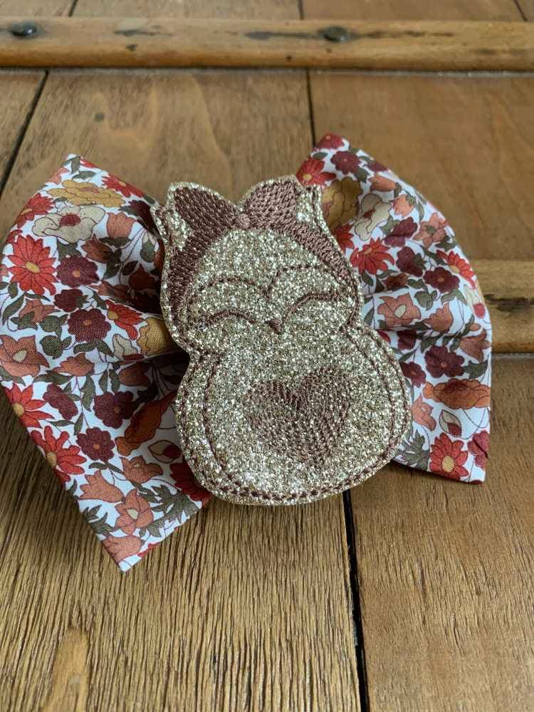 Barrette Liberty Poppy forest rouille XL Papillon
