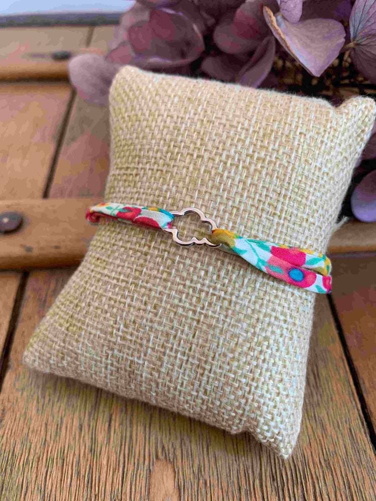 Bracelet Liberty Wiltshire groseille petit nuage argenté 