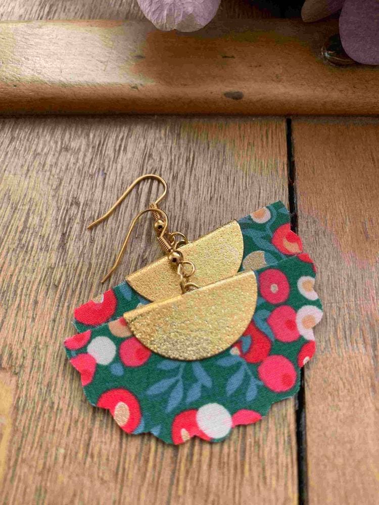 Boucles d'oreilles éventail Liberty Wiltshire Christmas