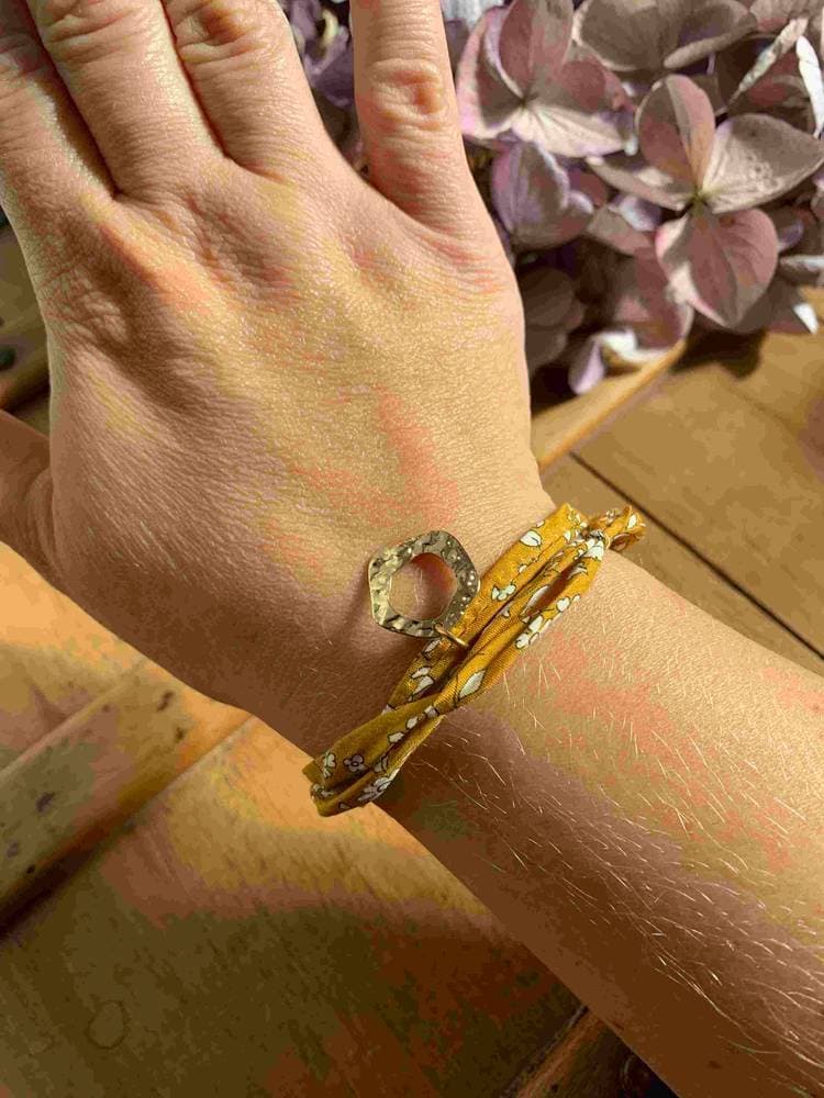 Bracelet Liberty Capel moutarde deux tours