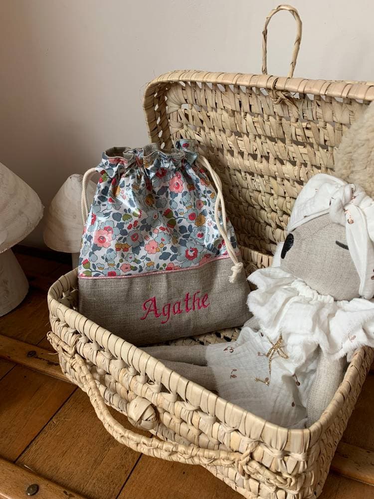 Pochon à gouter enduit à personnaliser avec le prénom de l'enfant