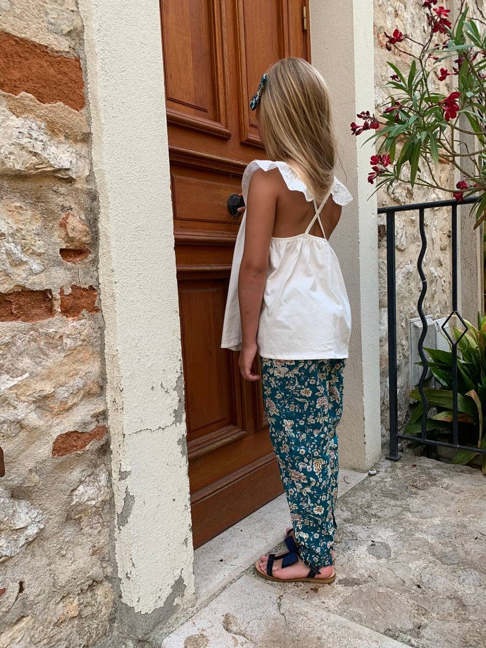 Pantalon fille taille froufrou Liberty classique sur commande