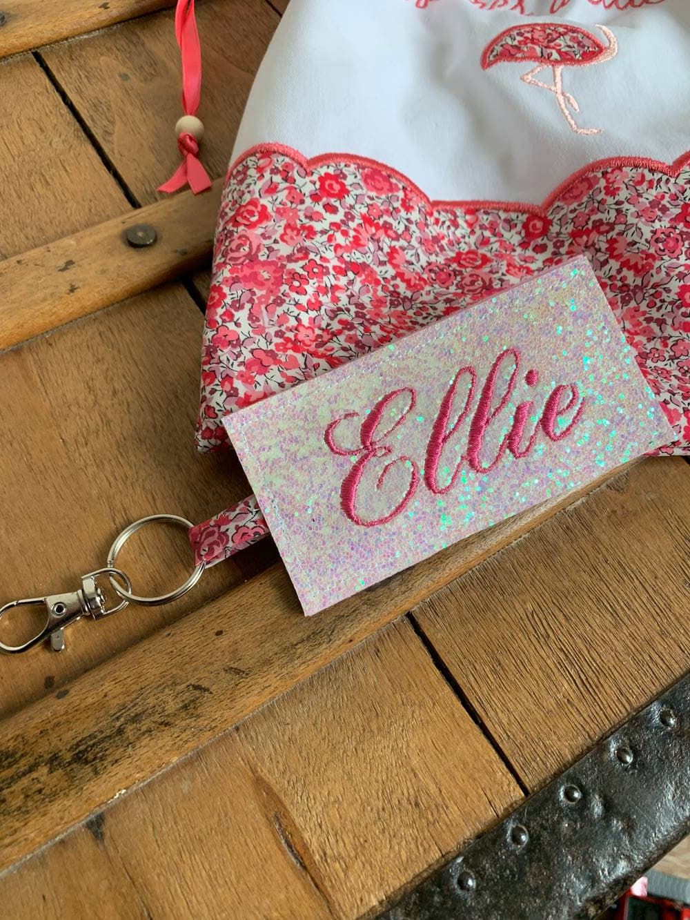 Porte clés pailleté prénom sur commande