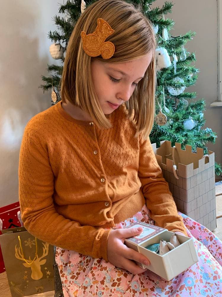 Barrette brodée Ecureuil roux