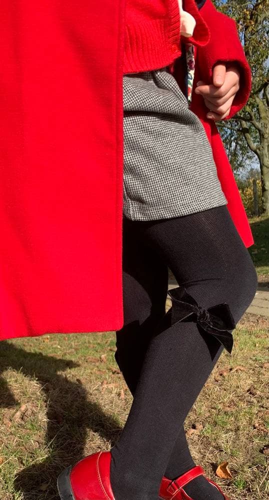 Collants Condor noeuds velours noir