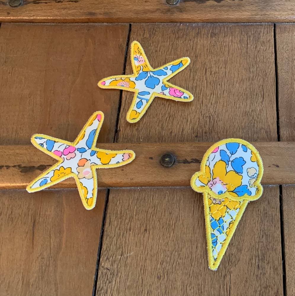 Barrette brodée glace Liberty au choix sur commande