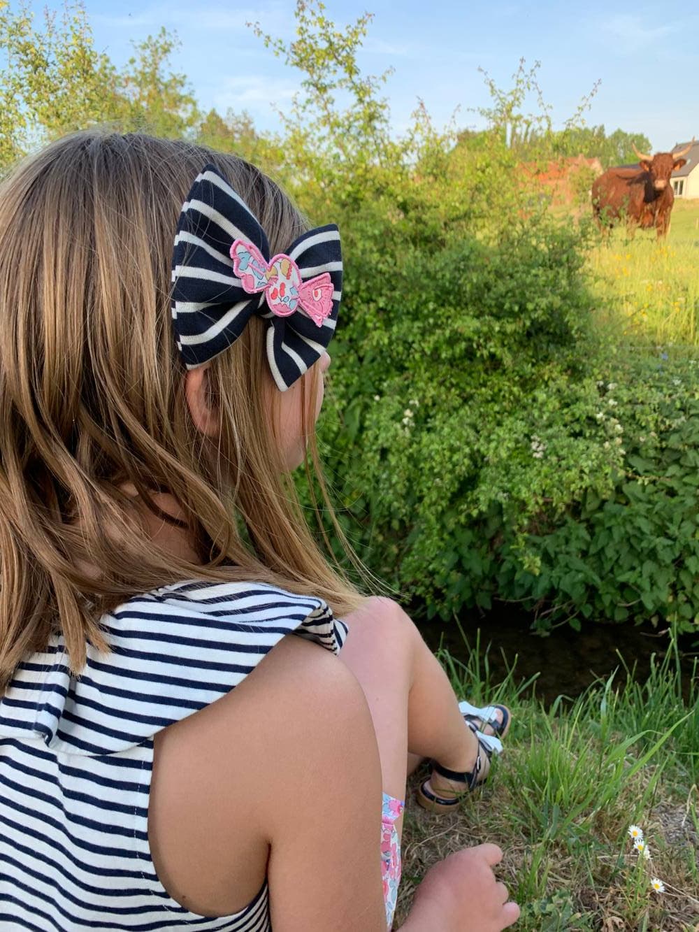 Barrette brodée bonbon Liberty au choix sur commande