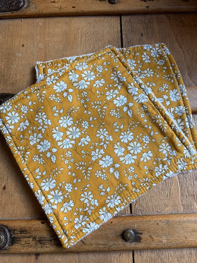 Lingette Liberty éponge de bambou Capel moutarde