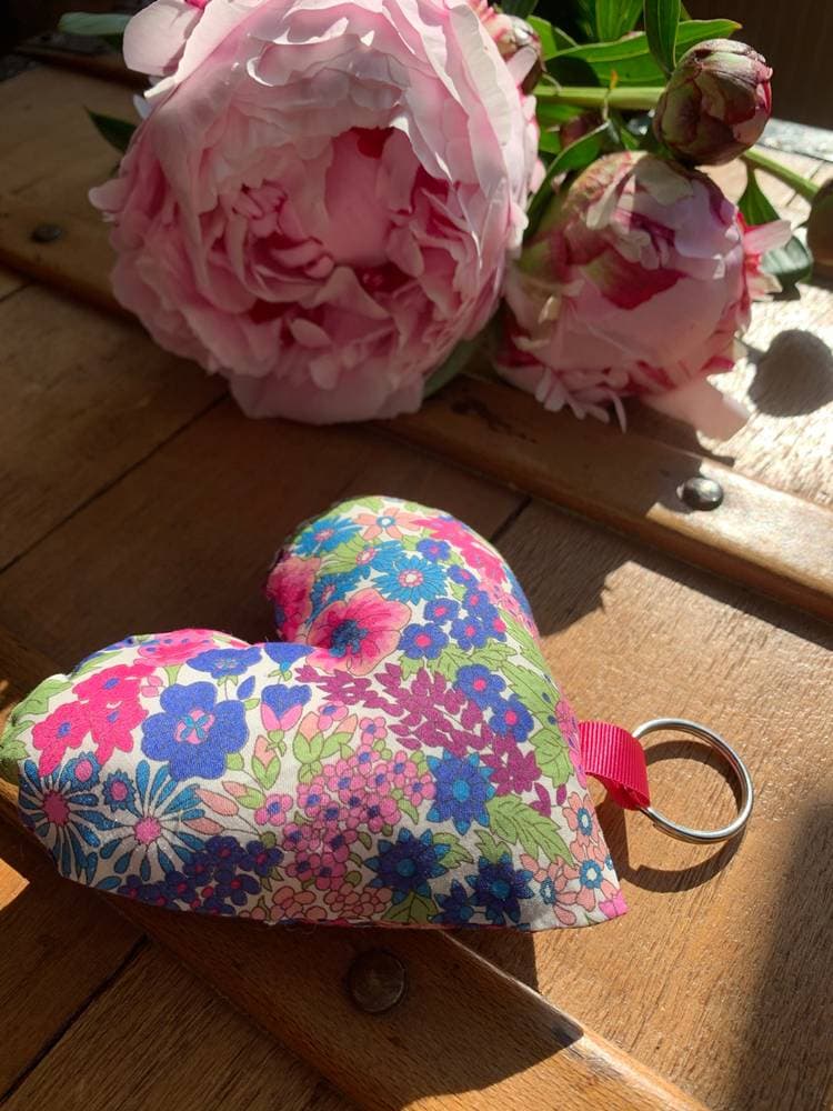 Porte clé coeur Liberty au choix sur commande