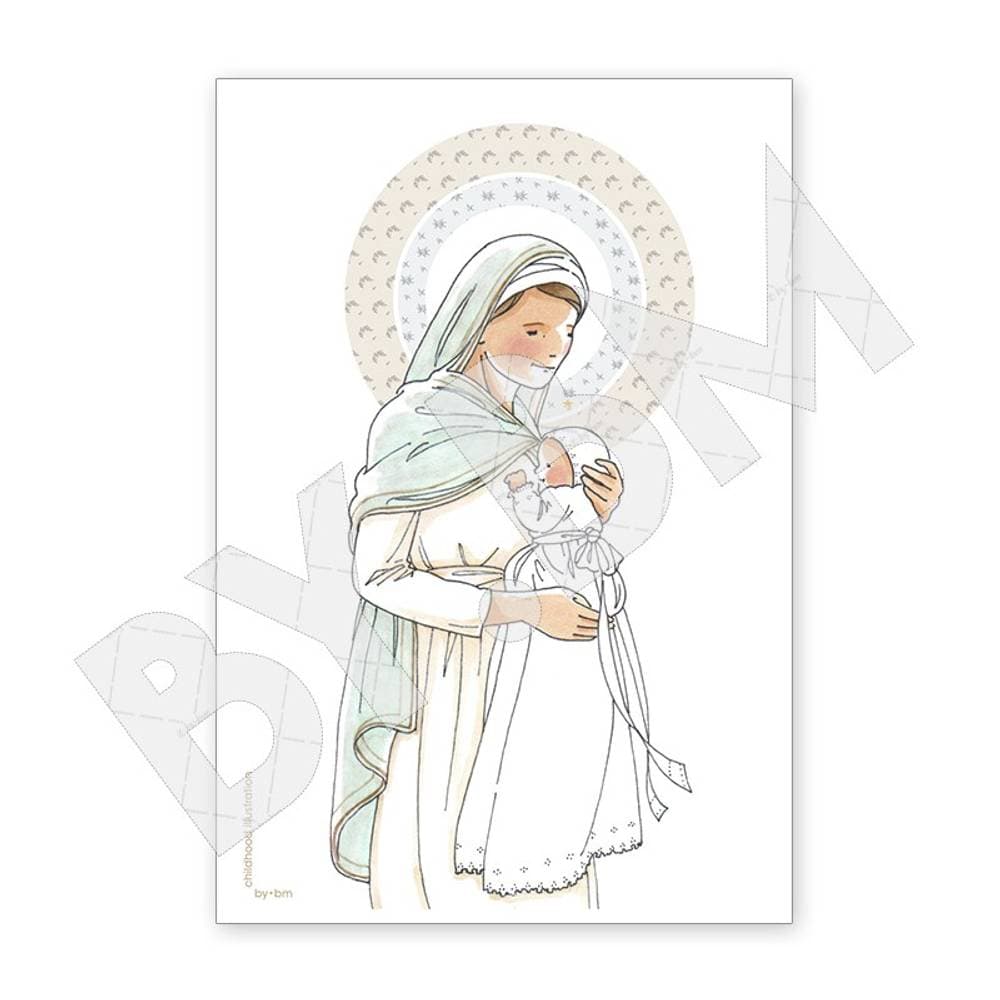 Carte de baptême - consécration à la Vierge Marie
