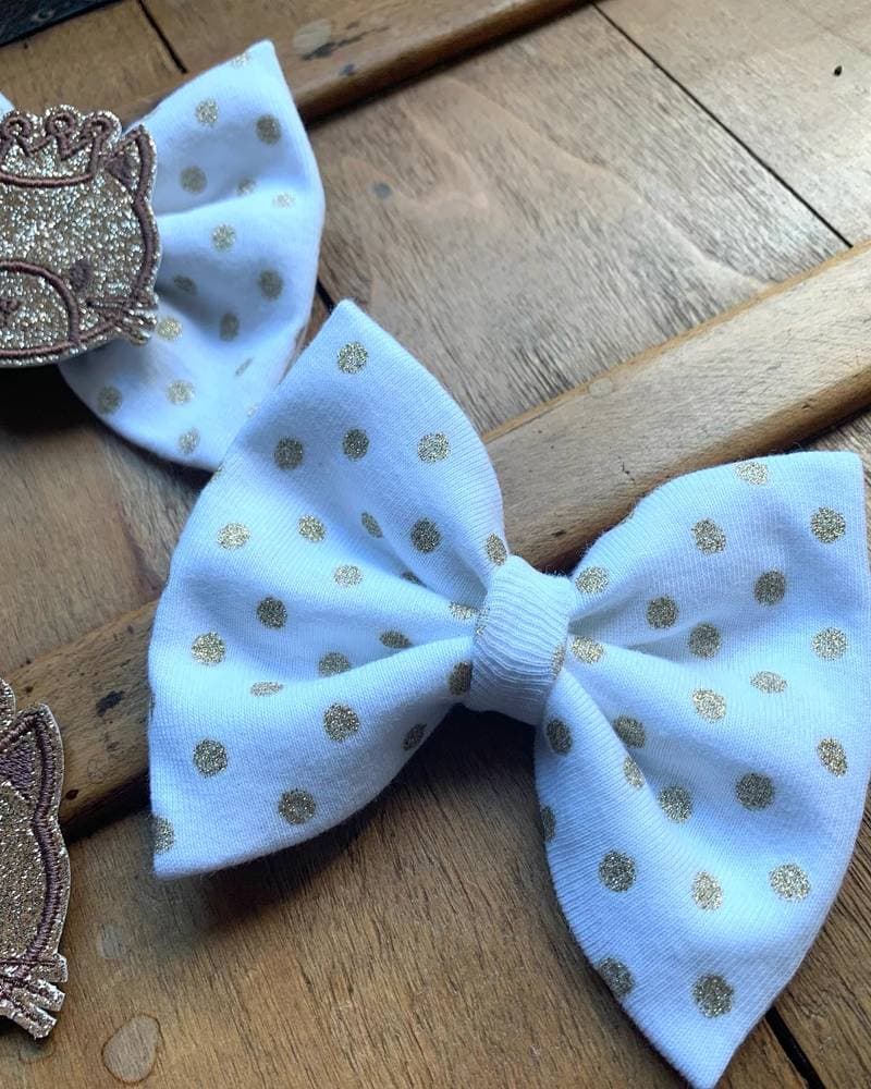 Barrette à pois dorés XL Papillon