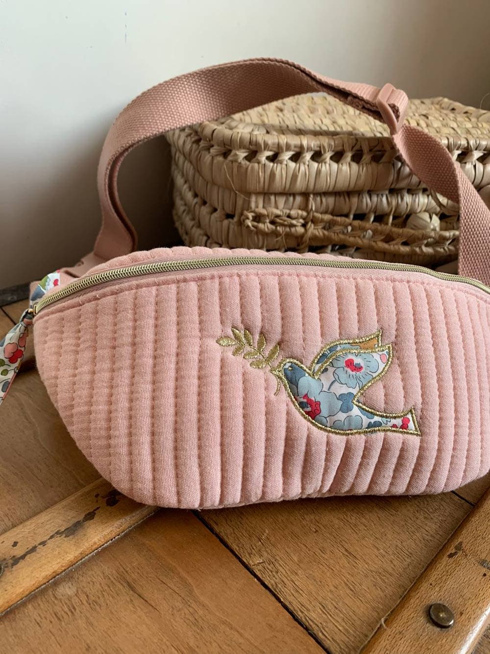 Banane double gaze personnalisée liberty au choix sur commande