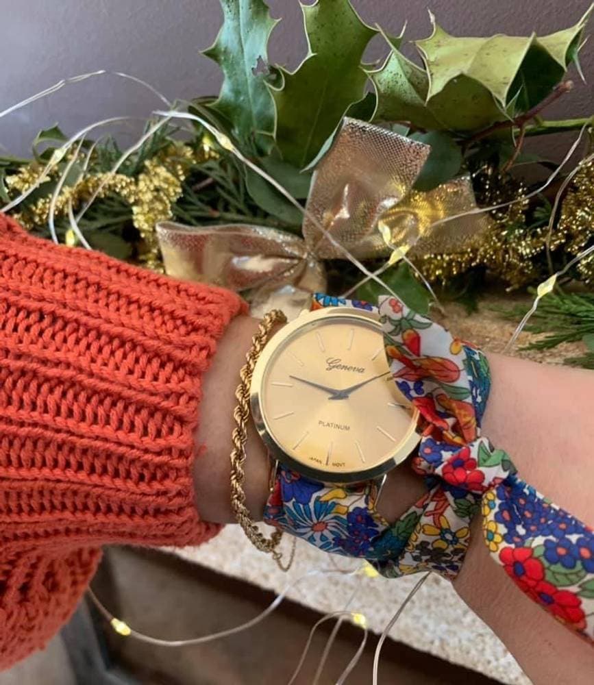 Montre cadran doré avec bracelet Liberty à choisir