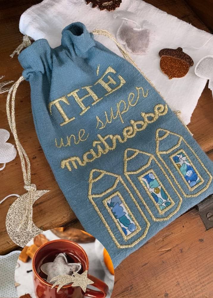 Pochon à message pour le Thé + 5 sachets de thé