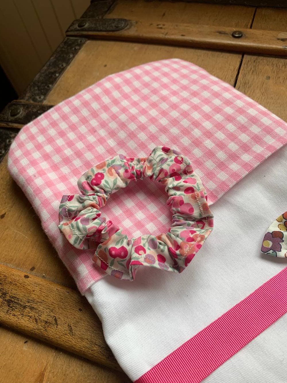 Pochette à barrettes Liberty Phoebe rose