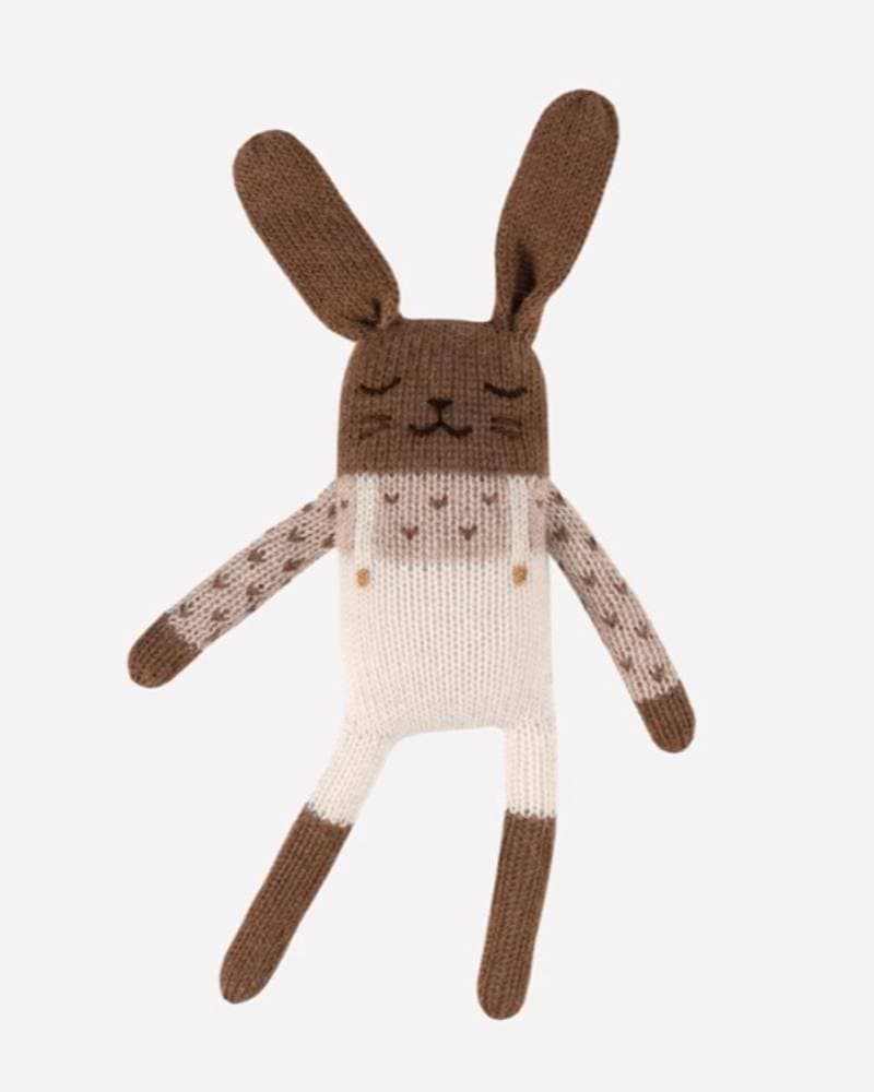 Doudou Main sauvage lapin en salopette écru