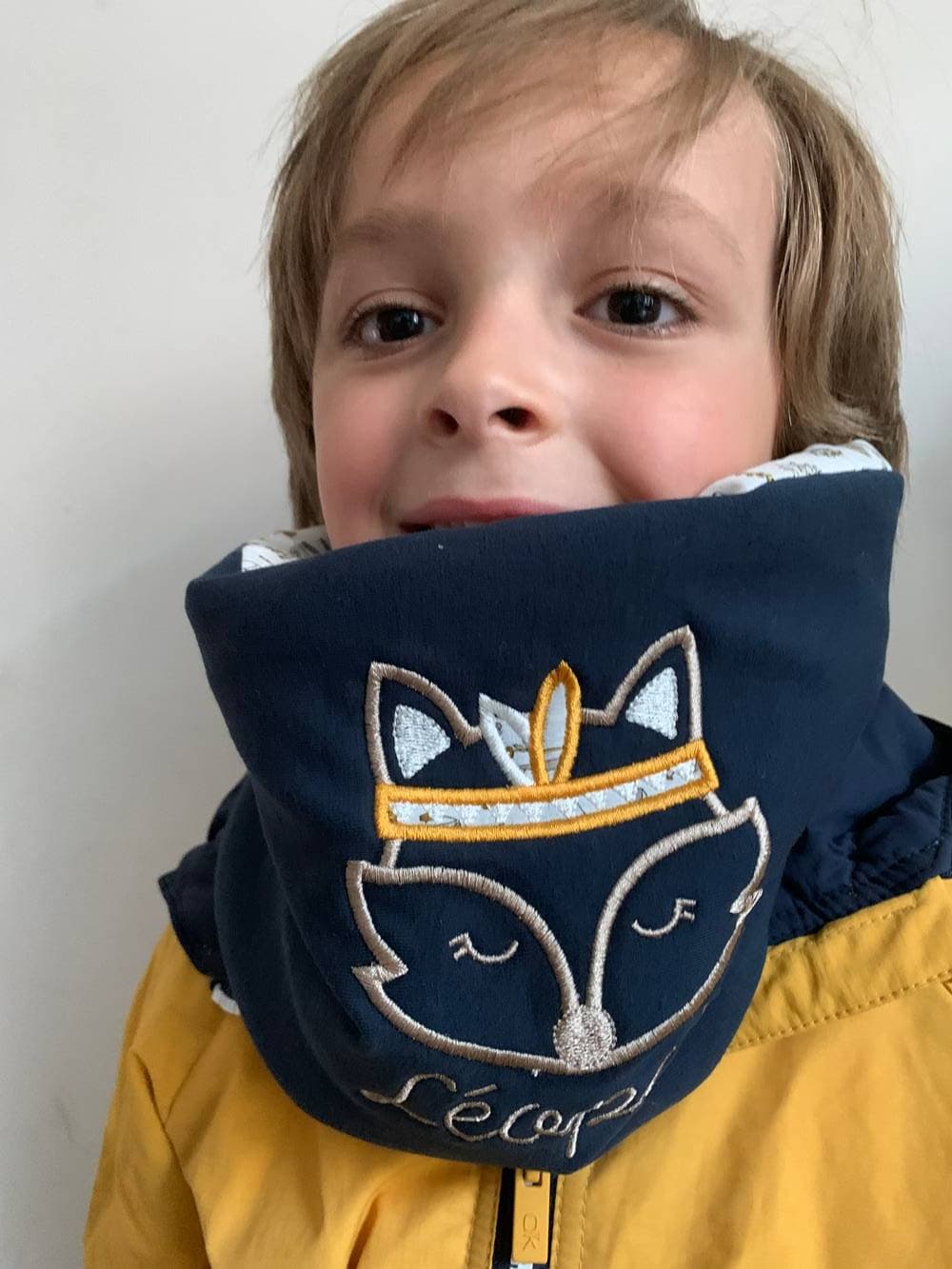 Tour de cou Liberty brodé Jersey matelassé coloris au choix sur commande