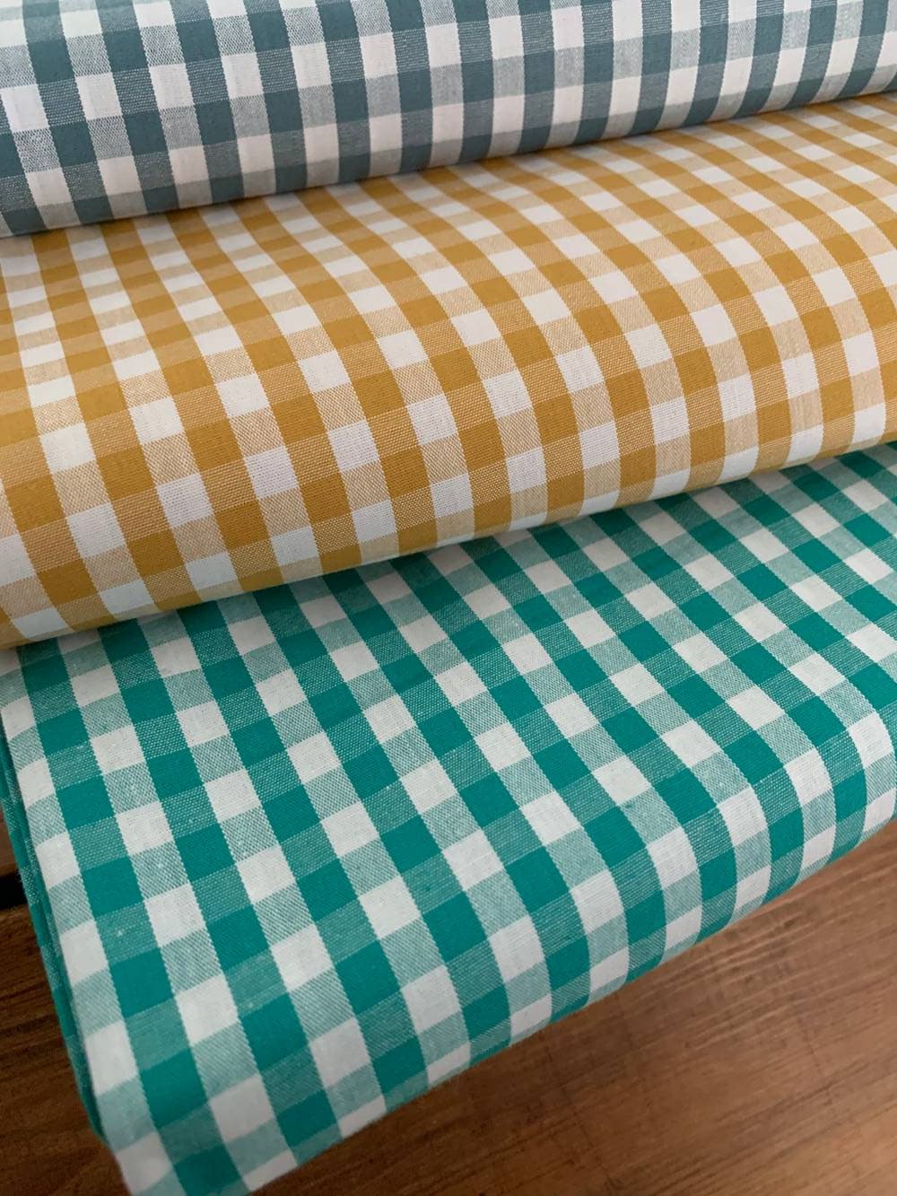 Vichy émeraude 6 mm * 6 mm vendu par multiples de 10 cm