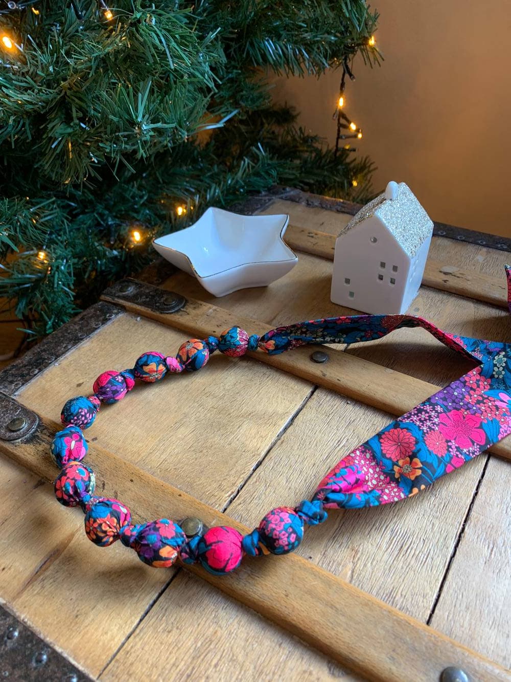 Collier boules Liberty Ciara pétrole