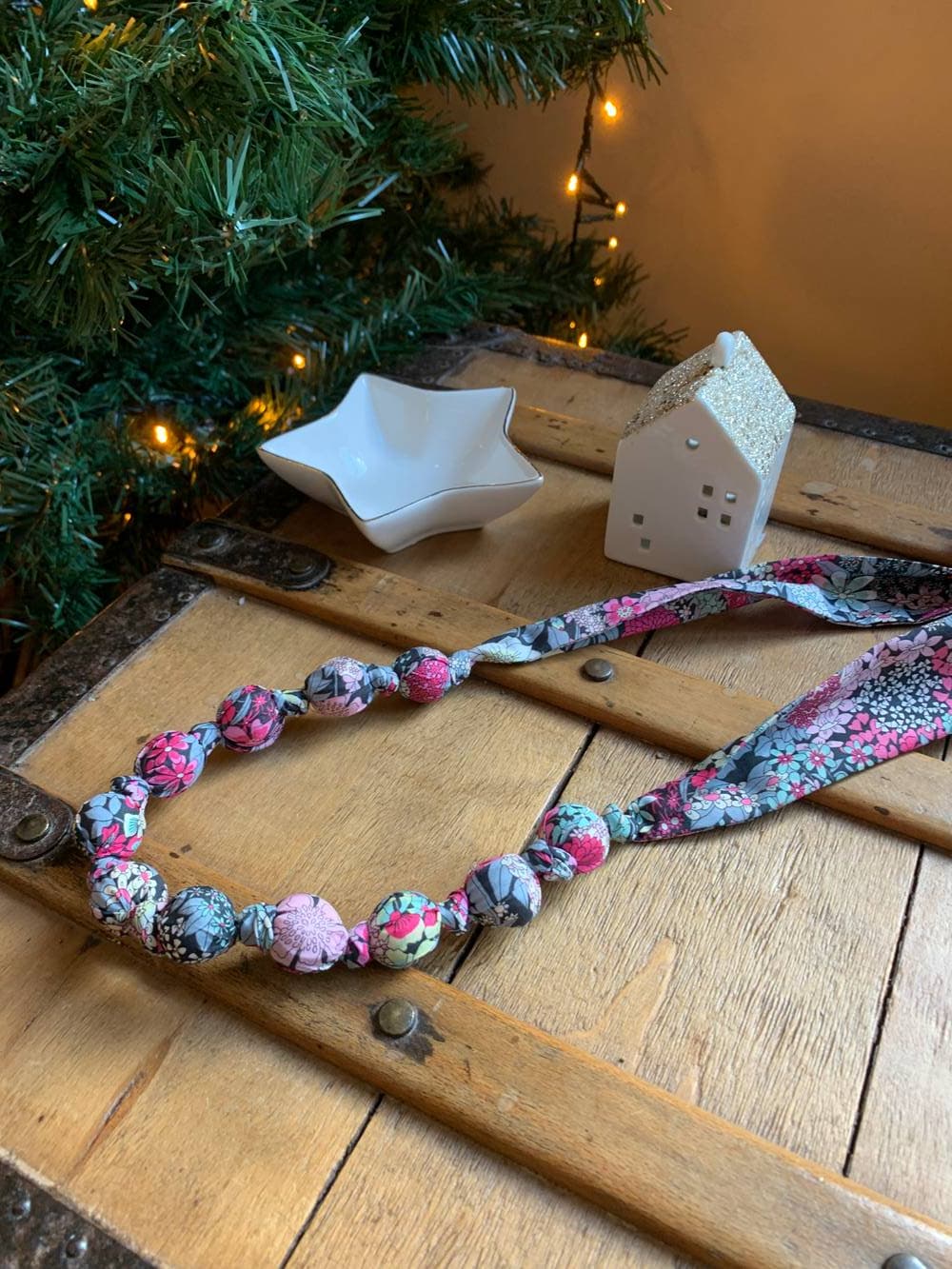 Collier boules Liberty Ciara gris