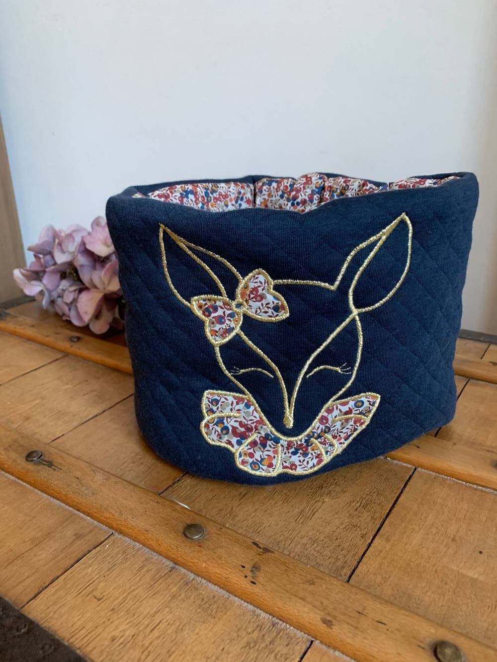 Tour de cou Liberty brodé Jersey matelassé coloris au choix sur commande